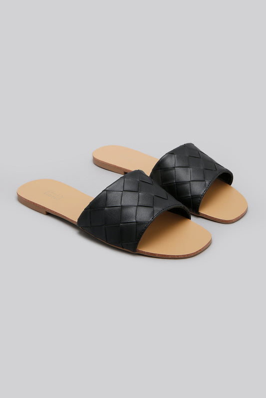 Black Woven Upper Mule