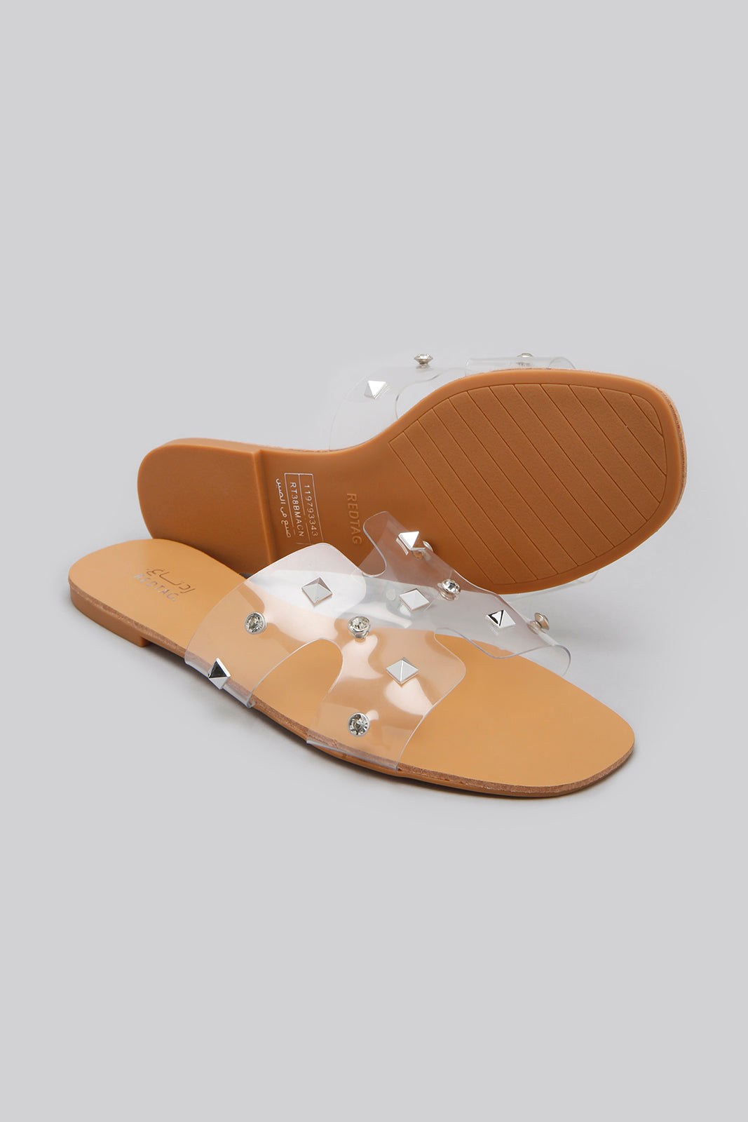 Clear Mule With Stud Trim
