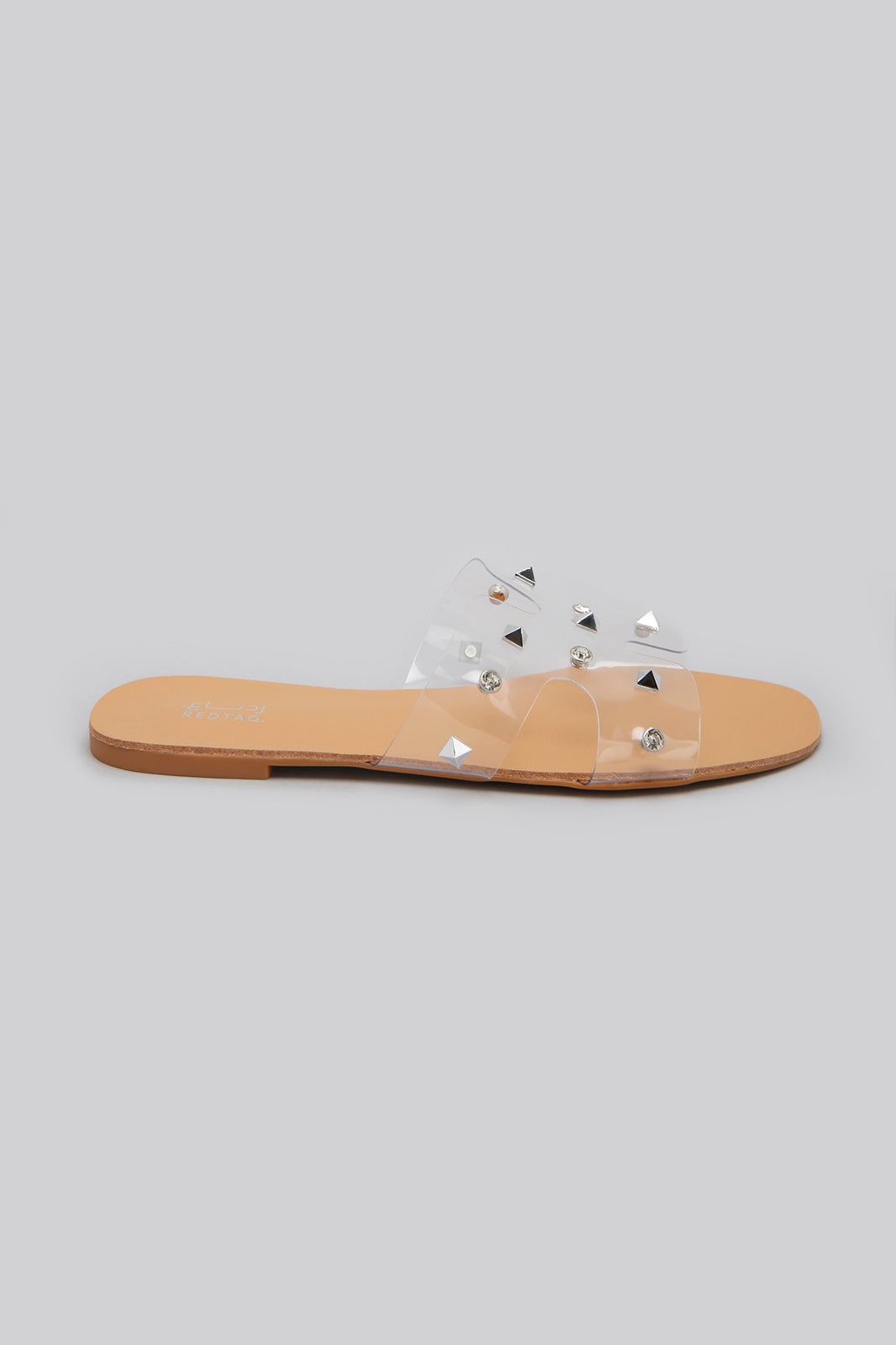 Clear Mule With Stud Trim
