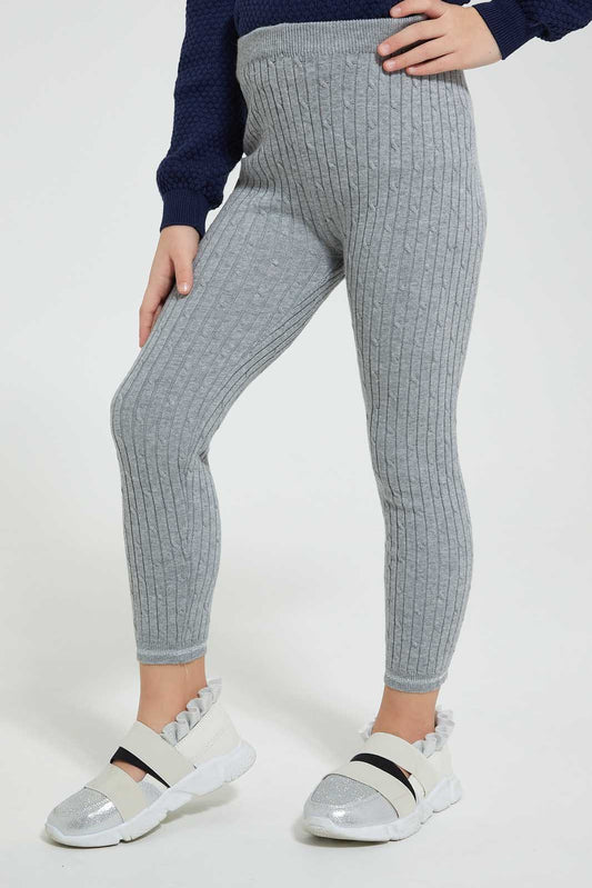 Redtag-Grey-Sweater-Legging-Colour:Grey,-Filter:Girls-(2-to-8-Yrs),-Girls-Leggings,-New-In,-New-In-GIR,-Non-Sale,-Section:Kidswear,-TBL,-W21B-Girls-2 to 8 Years