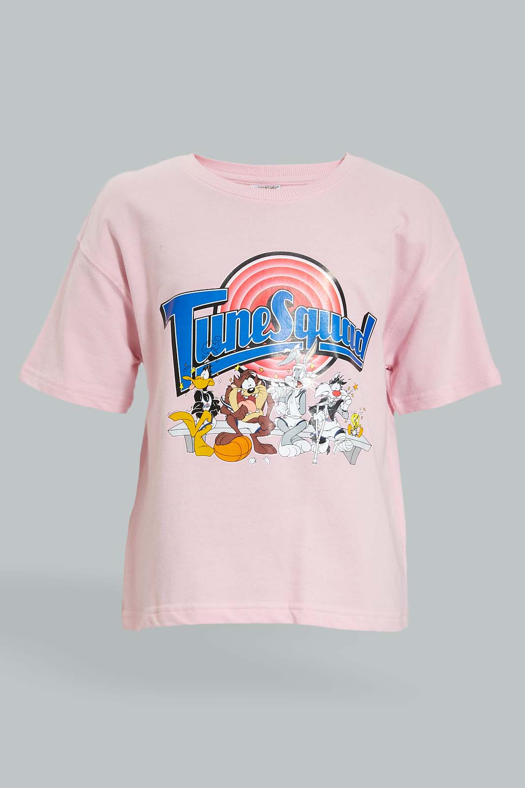 Redtag-Pink-Looney-Tunes-Squad-Boxy-Crop-Top-Character,-Colour:Pink,-Filter:Senior-Girls-(9-to-14-Yrs),-GSR-T-Shirts,-New-In,-New-In-GSR,-Non-Sale,-Section:Kidswear,-W21A-Senior-Girls-9 to 14 Years
