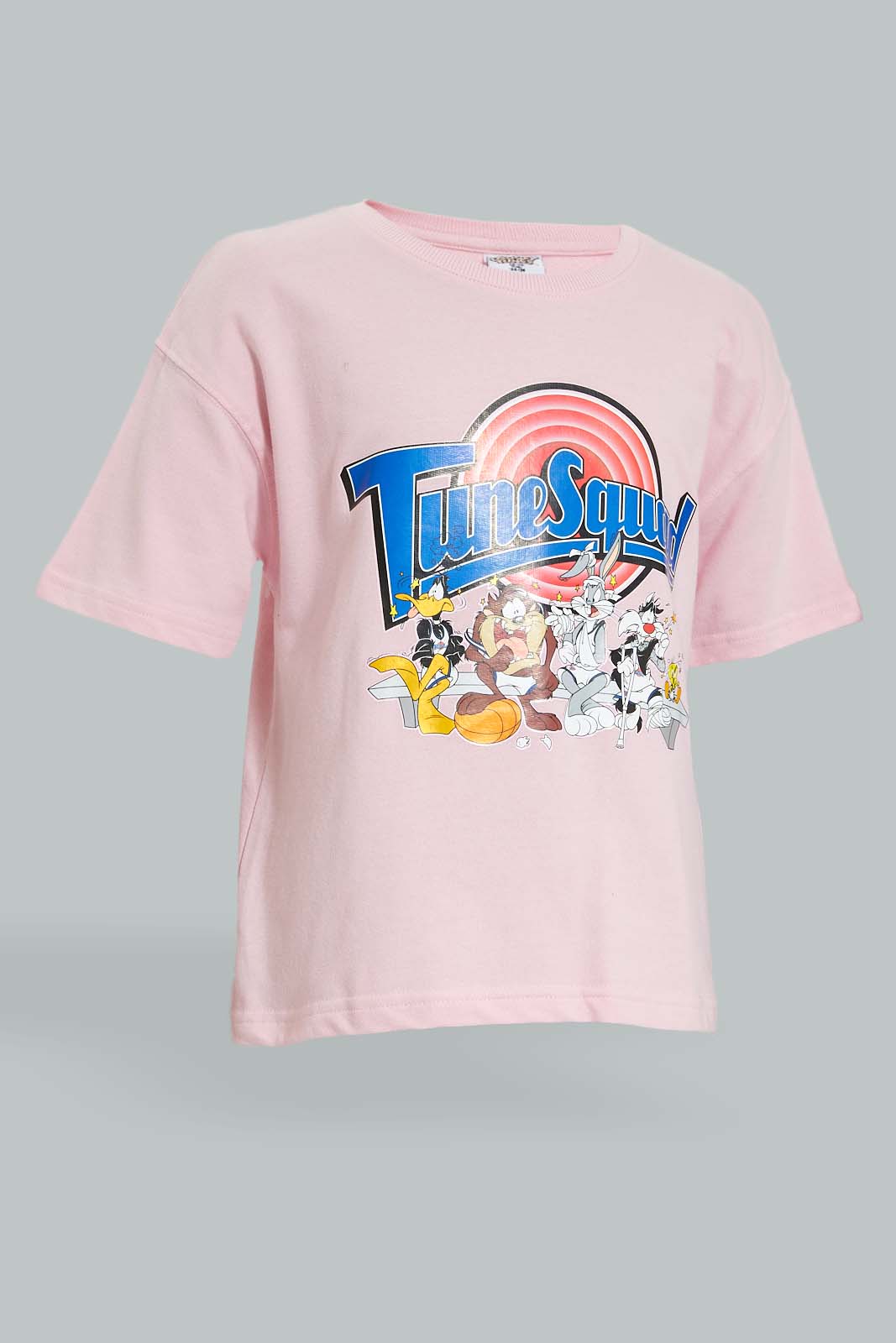 Redtag-Pink-Looney-Tunes-Squad-Boxy-Crop-Top-Character,-Colour:Pink,-Filter:Senior-Girls-(9-to-14-Yrs),-GSR-T-Shirts,-New-In,-New-In-GSR,-Non-Sale,-Section:Kidswear,-W21A-Senior-Girls-9 to 14 Years