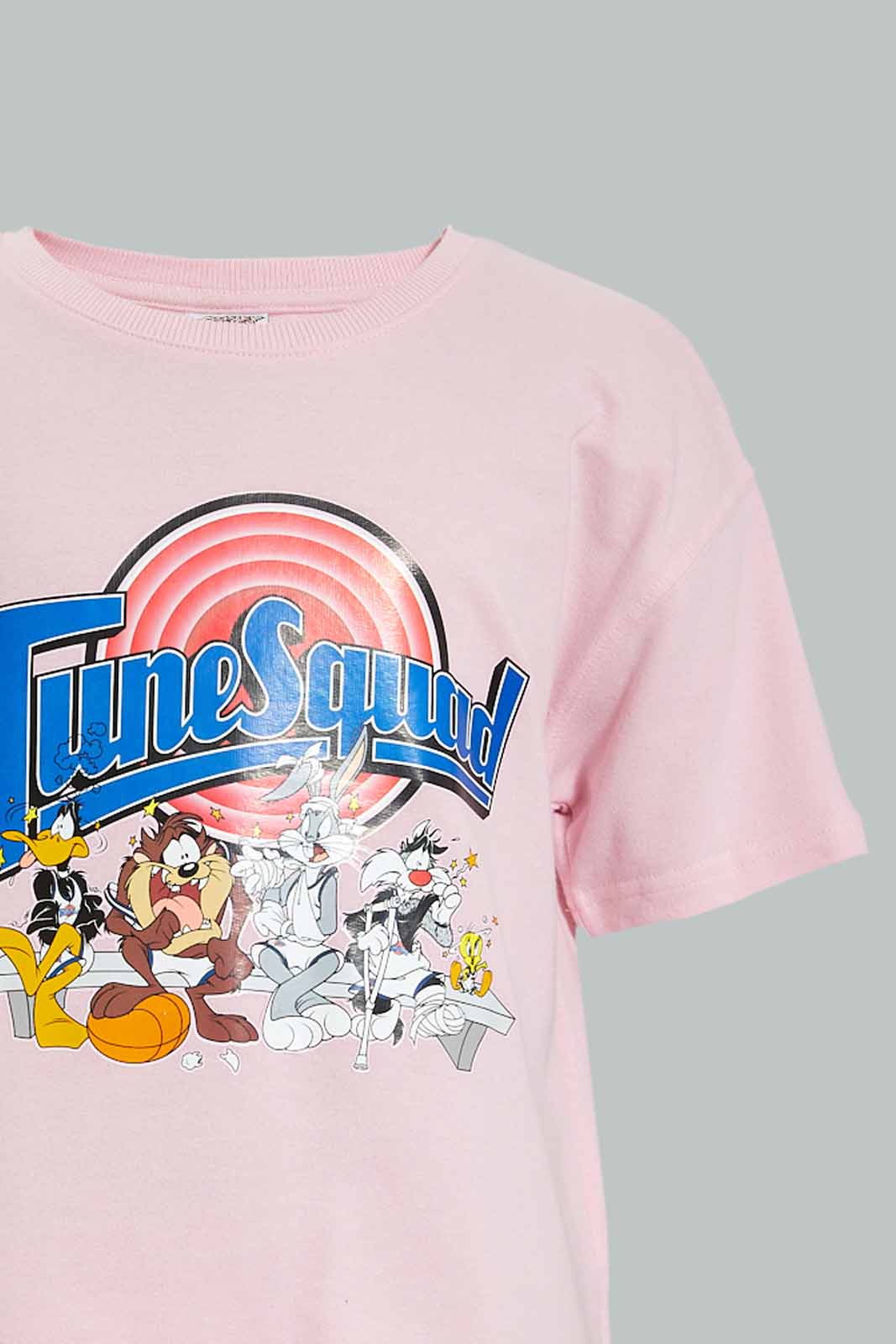 Redtag-Pink-Looney-Tunes-Squad-Boxy-Crop-Top-Character,-Colour:Pink,-Filter:Senior-Girls-(9-to-14-Yrs),-GSR-T-Shirts,-New-In,-New-In-GSR,-Non-Sale,-Section:Kidswear,-W21A-Senior-Girls-9 to 14 Years