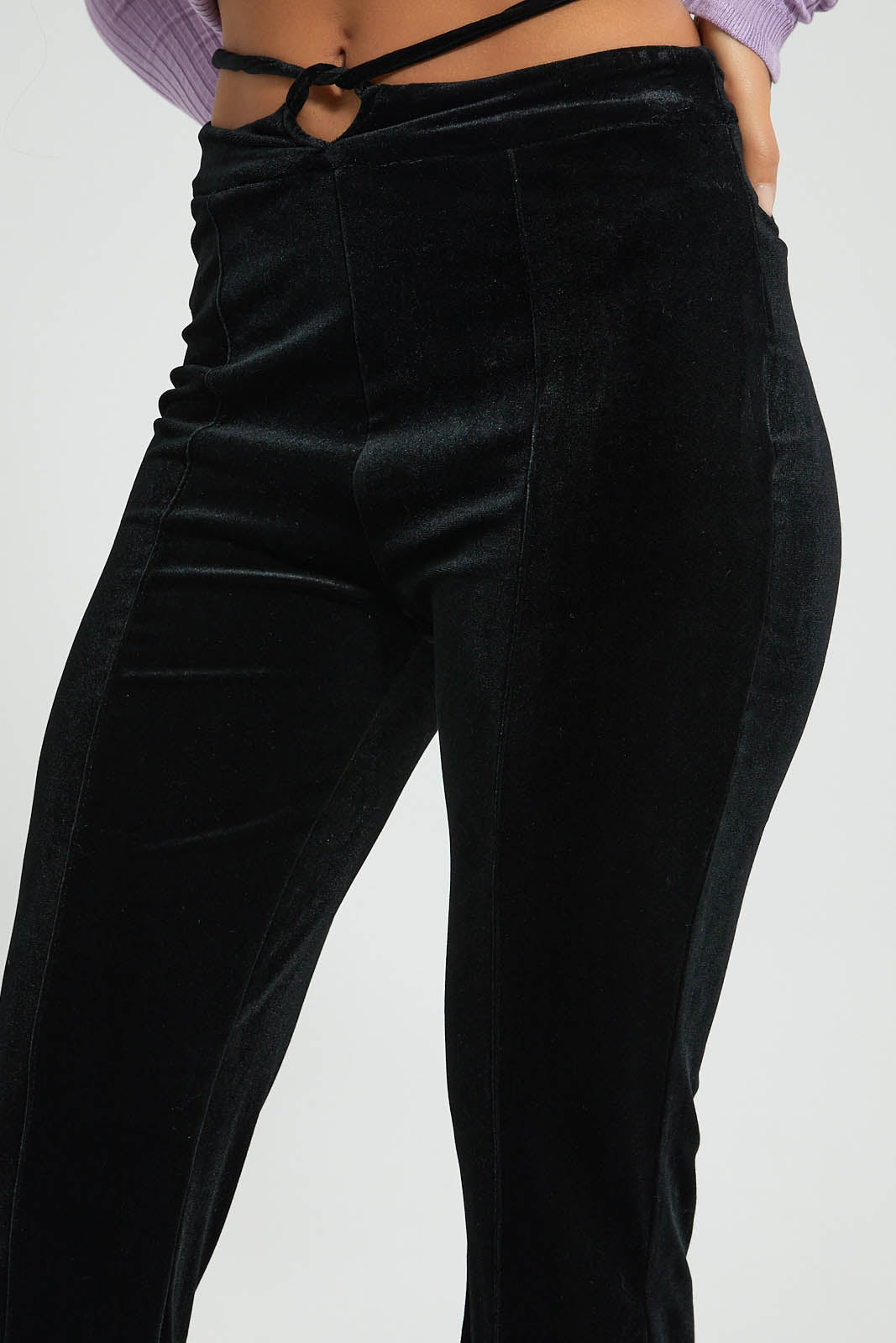 Redtag-String-Detail-Velour-Trouser-Colour:Black,-Filter:Women's-Clothing,-New-In,-New-In-Women,-Non-Sale,-Section:Women,-W21B,-Women-Trousers-Women's-