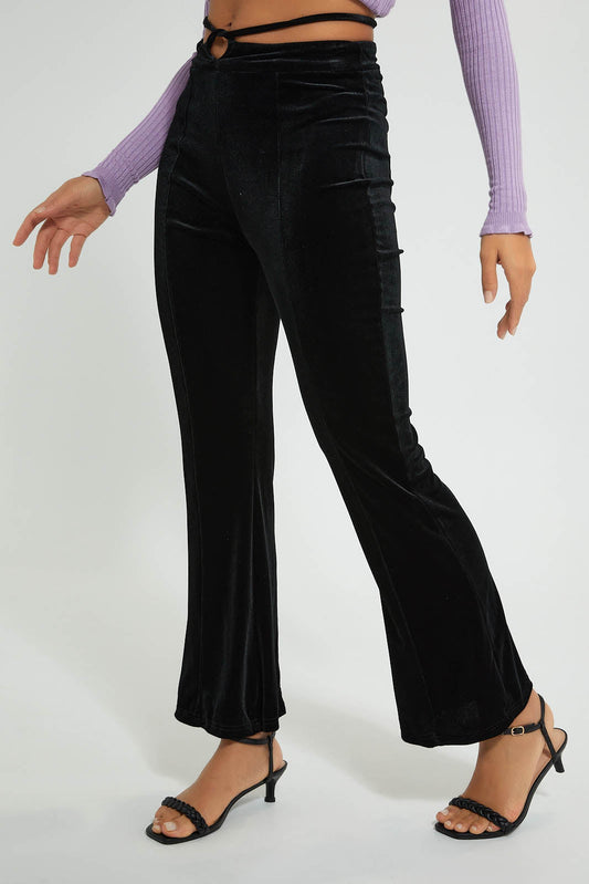 Redtag-String-Detail-Velour-Trouser-Colour:Black,-Filter:Women's-Clothing,-New-In,-New-In-Women,-Non-Sale,-Section:Women,-W21B,-Women-Trousers-Women's-