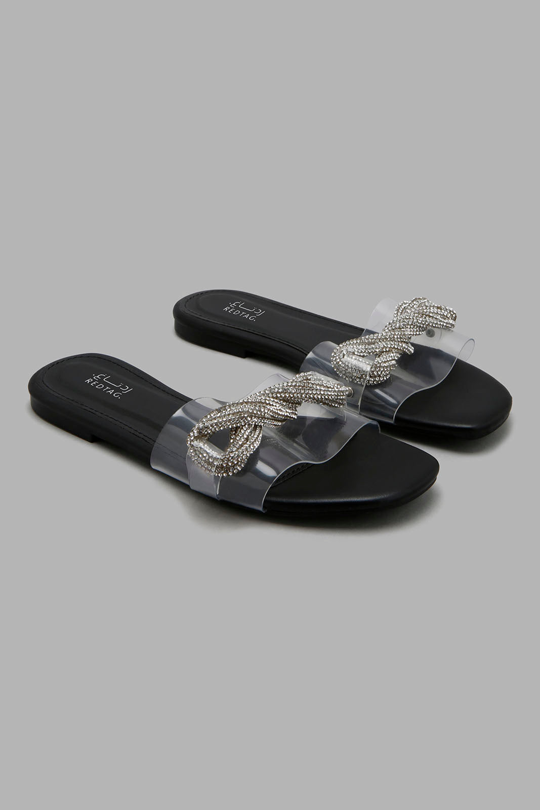 Redtag-Black-Embellished-Mule-Character,-Colour:Black,-Filter:Women's-Footwear,-New-In,-New-In-Women-FOO,-Non-Sale,-W21B,-Women-Casual-Sandals-Women's-
