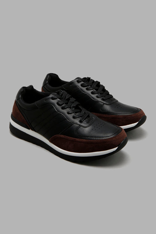 Redtag-Black-Color-Block-Sneaker-Character,-Colour:Black,-Filter:Men's-Footwear,-Men-Casual-Shoes,-New-In,-New-In-Men-FOO,-Non-Sale,-W21B-Men's-0