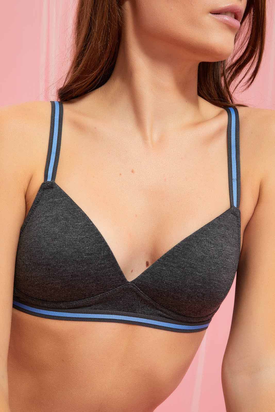 Redtag-Dark-Grey/Blue-Melange-Plain-Non-Wired-Bra-(2-Pack)-Colour:Assorted,-Filter:Women's-Clothing,-New-In,-New-In-Women,-Non-Sale,-Section:Women,-W21B,-Women-Bras-Women's-