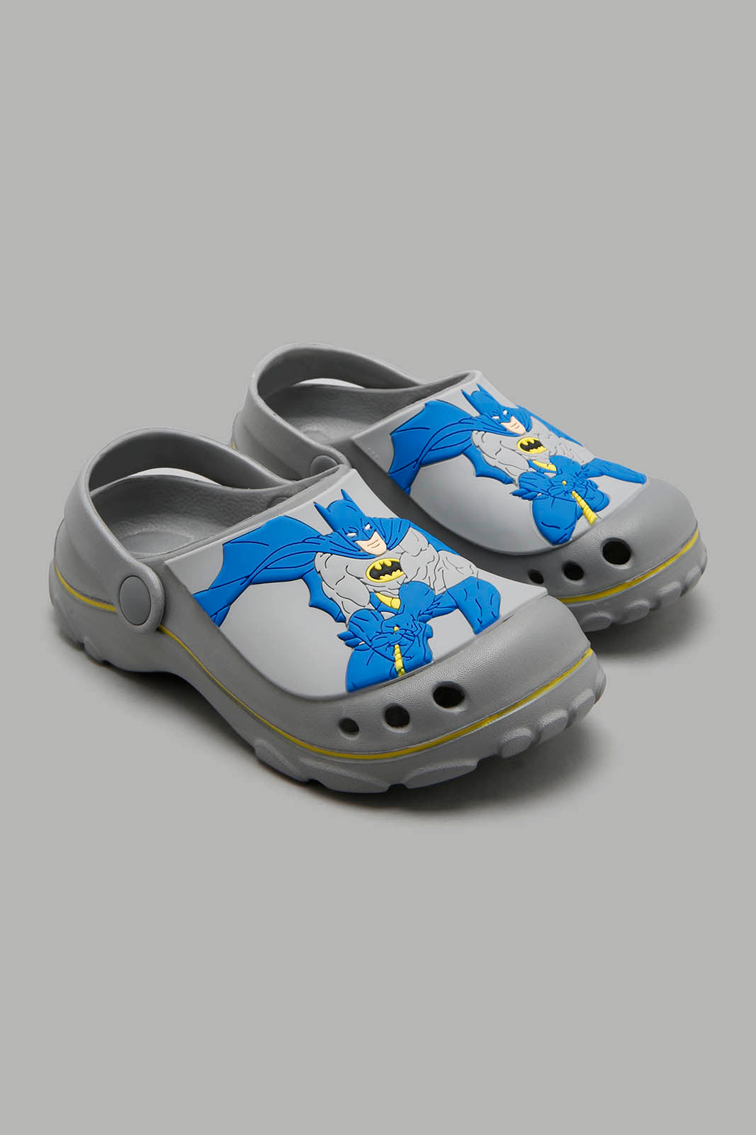 Redtag-Grey-Batman-Patch-Clog-Boys-Flip-Flops,-Character,-Colour:Mid-Grey,-Filter:Boys-Footwear-(3-to-5-Yrs),-New-In,-New-In-BOY-FOO,-Non-Sale,-W21B-Boys-3 to 5 Years