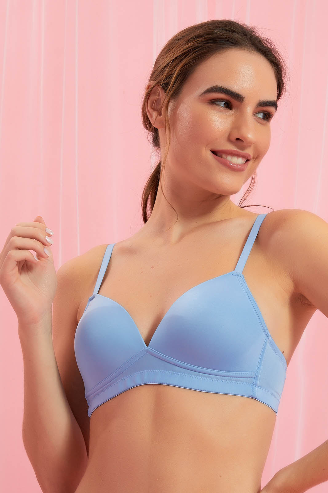 Redtag-Dark-Grey-Printed/Red/Pale-Blue-Plain-Padded-Non-Wired-Bra-(3-Pack)-Padded-Non-Wired-Women's-