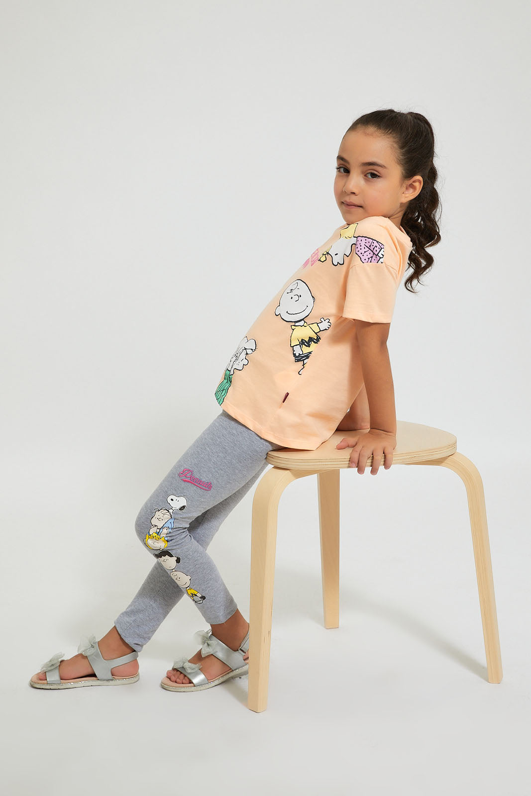 Grey Printed Snoopy Peanuts Legging