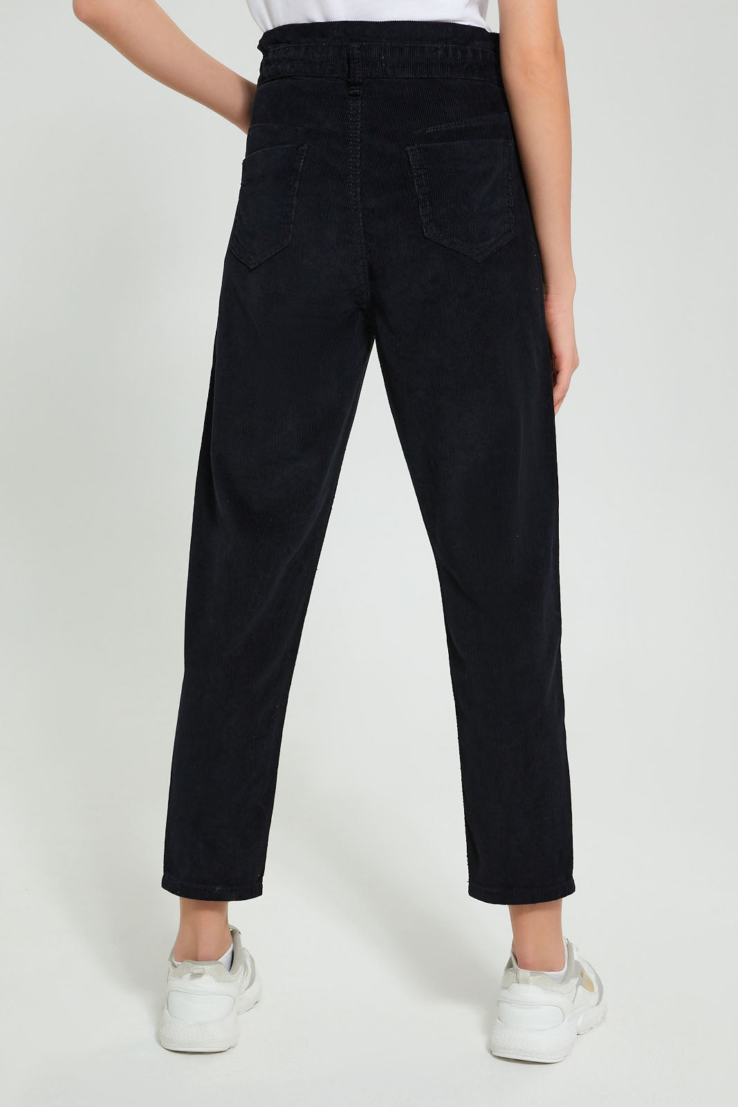 Redtag-Black-Baggy-Fit-Corduroy-Jeans-Women's-