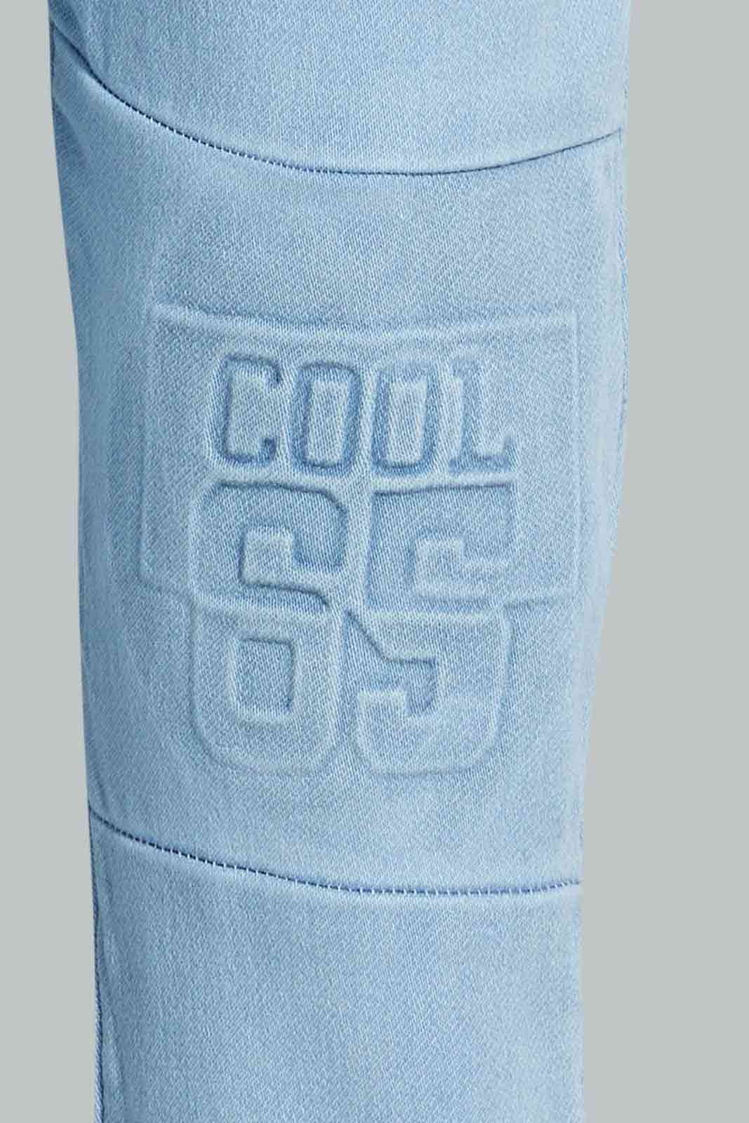Redtag-Light-Wash-Embossed-Jogger-Jean-Jeans-Jogger-Fit-Boys-2 to 8 Years