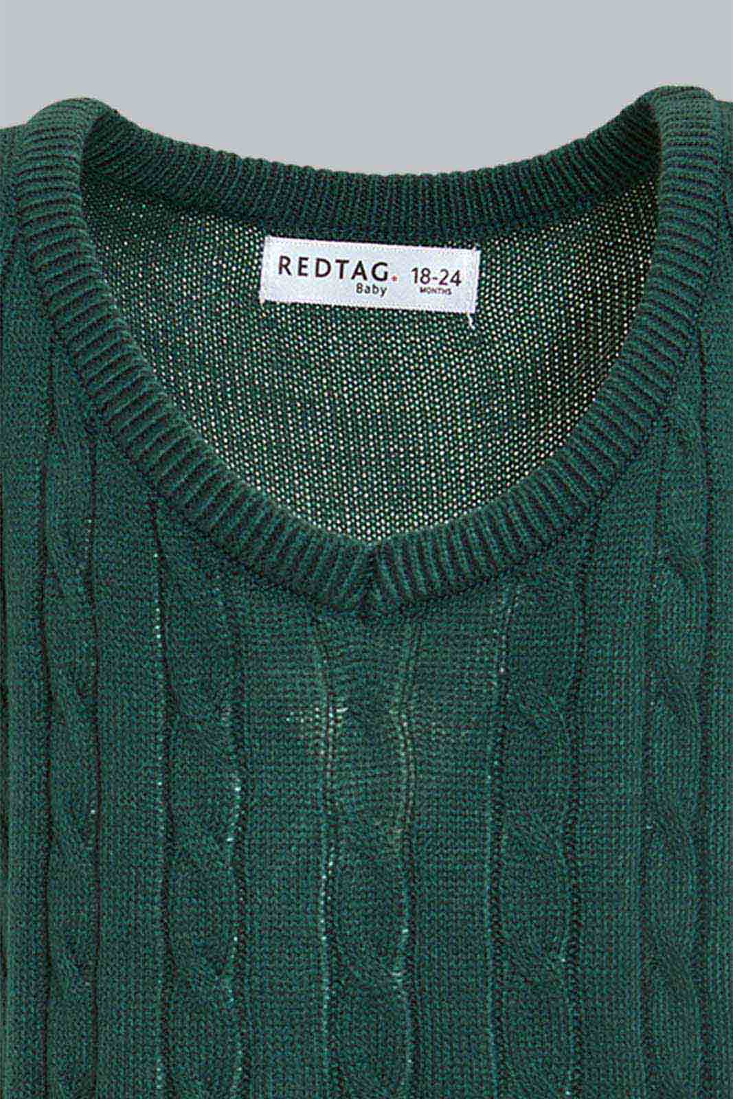 Redtag-Green-Pull-Over-With-Shirt-And-Bow-Casual-Set-Sets-Infant-Boys-3 to 24 Months
