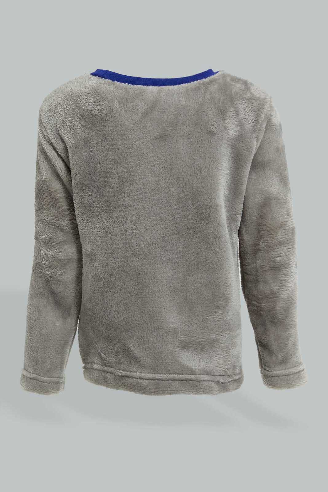Redtag-Grey-And-Red-Fire-Car-Top-And-Bottom-Fluffy-Pj-Set-(2-Pack)-Colour:Grey,-Filter:Infant-Boys-(3-to-24-Mths),-Infant-Boys-Pyjama-Sets,-New-In,-New-In-INB,-Non-Sale,-Section:Kidswear,-W21B-Infant-Boys-3 to 24 Months