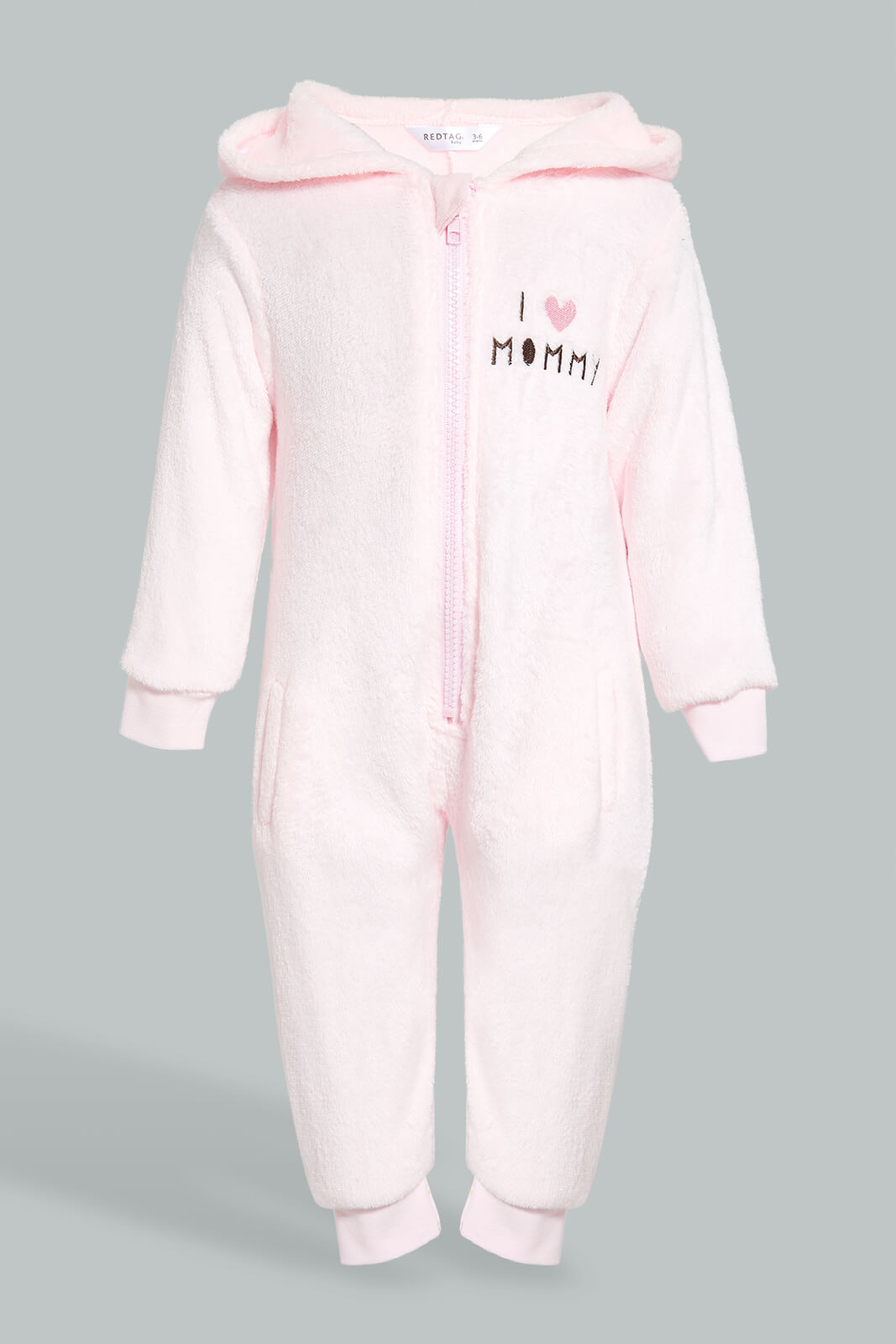 Redtag-Ing-Solid-Beer-Onesie-Pyjama-Sets-Infant-Girls-3 to 24 Months
