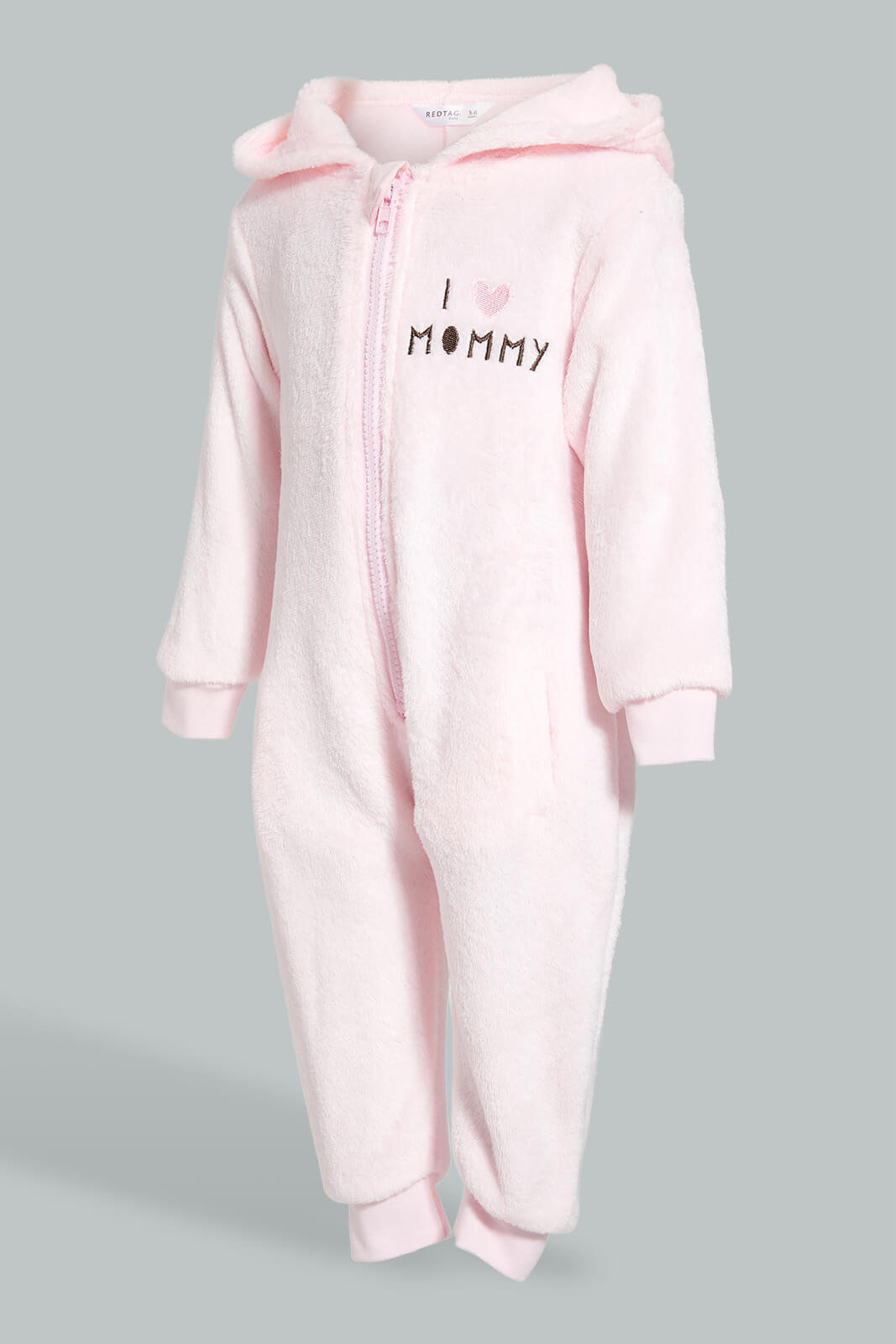 Redtag-Ing-Solid-Beer-Onesie-Pyjama-Sets-Infant-Girls-3 to 24 Months
