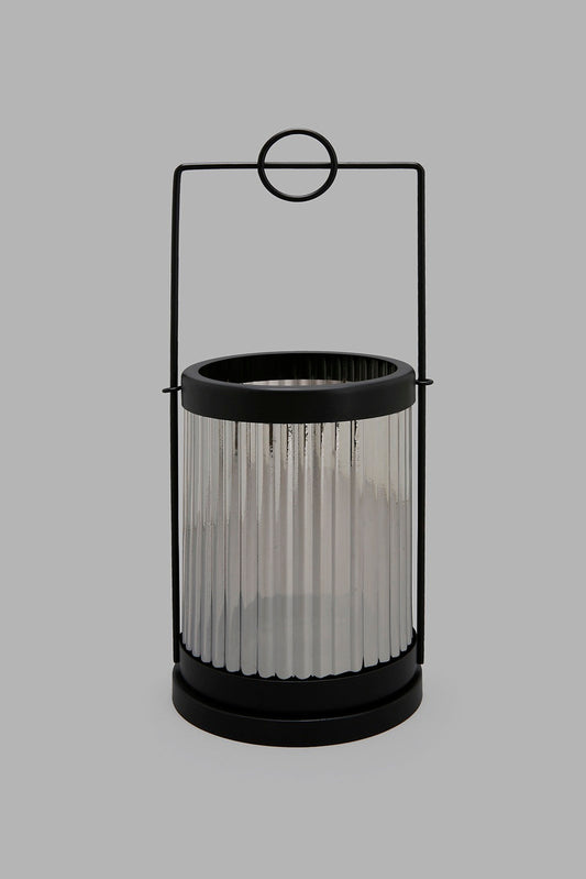 Redtag-Grey-Glass-Candle-Holder-With-Metal-Frame-Small-Colour:Grey,-Filter:Home-Decor,-HMW-HOM-Candle-Stand,-HOM-HOME-SPUN-3,-New-In,-New-In-HMW-HOM,-Non-Sale,-Section:Homewares,-W21B-Home-Decor-