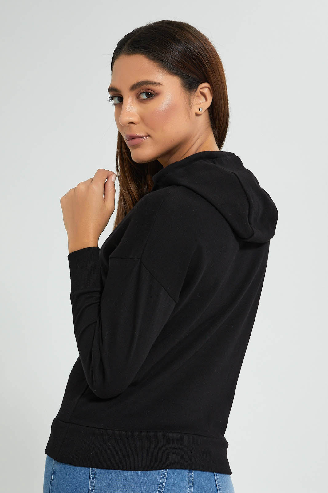 Redtag-Black-Bambi-Long-Sleeve-Hoodie-Sweatshirt-Character,-Colour:Black,-Deals:Bundle-Offer,-Filter:Women's-Clothing,-New-In,-New-In-Women,-Non-Sale,-Section:Women,-TBL,-W21B,-Women-Sweatshirts-Women's-