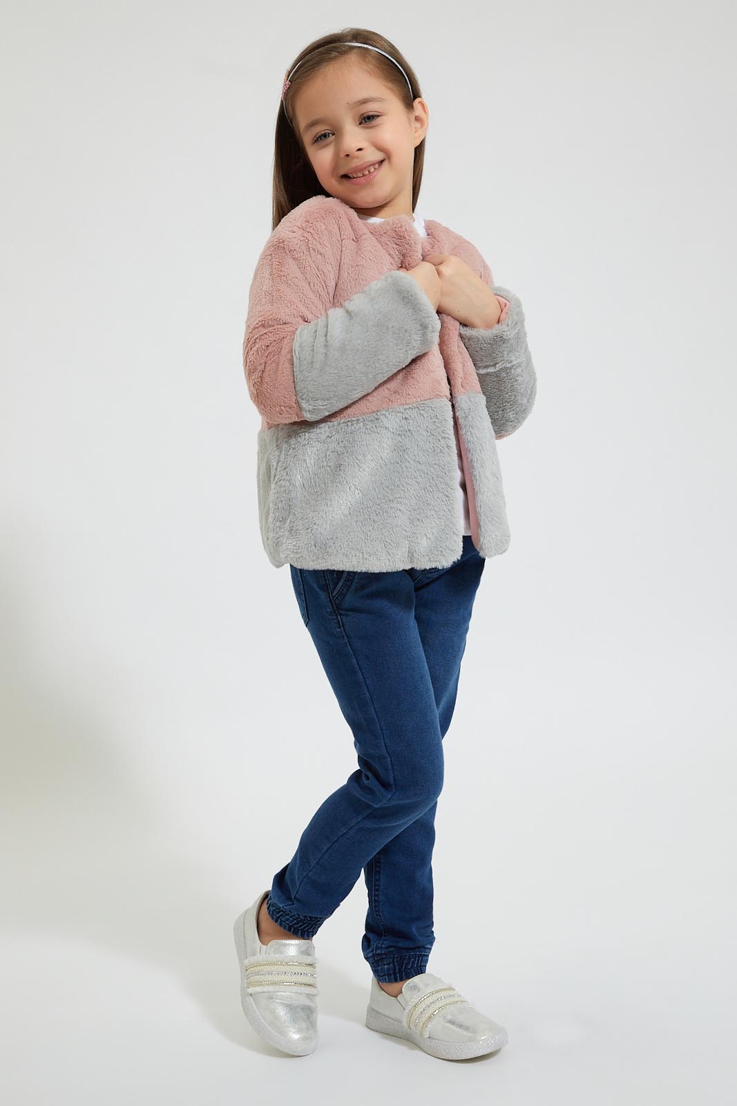 Redtag-Assorted-2-Tone-Fur-Jacket-Colour:Assorted,-EHW,-Filter:Girls-(2-to-8-Yrs),-Girls-Jackets,-New-In,-New-In-GIR,-Non-Sale,-Section:Kidswear,-W21B-Girls-2 to 8 Years
