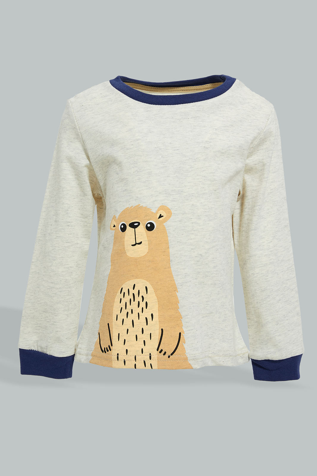 Redtag-Ecru-Tshirt-With-Woven-Pajama-Pj-Set-(2-Pack)-Colour:Ecru,-Filter:Infant-Boys-(3-to-24-Mths),-Infant-Boys-Pyjama-Sets,-New-In,-New-In-INB,-Non-Sale,-Section:Kidswear,-W21B-Infant-Boys-3 to 24 Months
