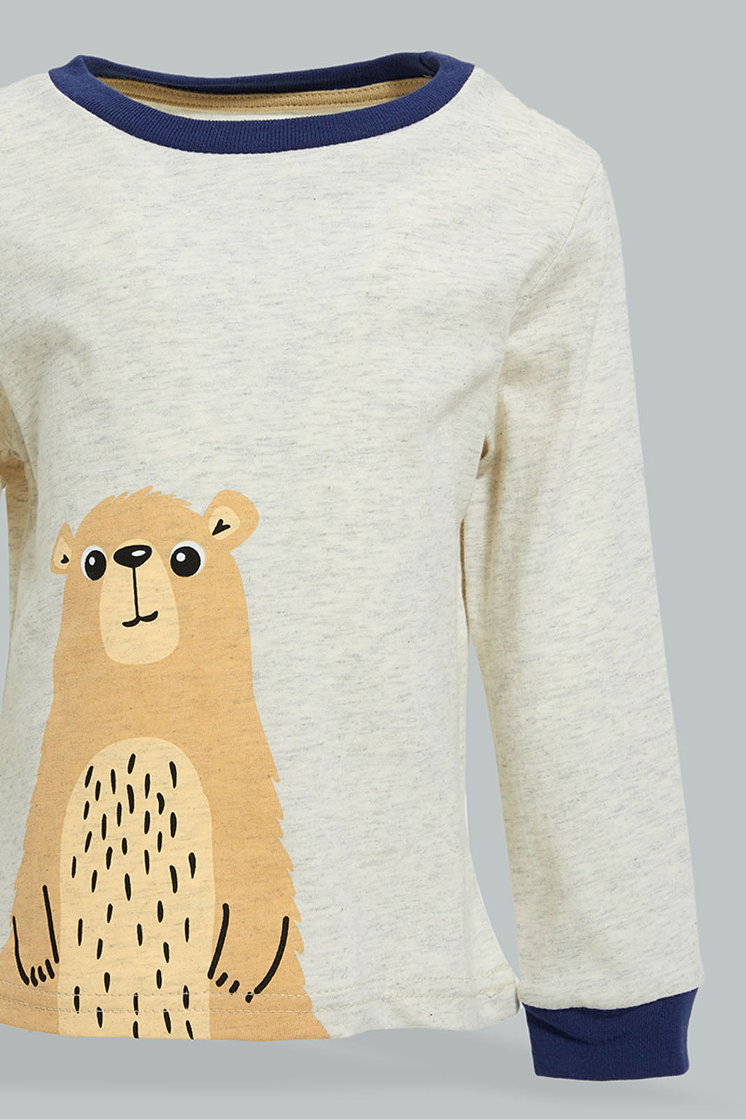 Redtag-Ecru-Tshirt-With-Woven-Pajama-Pj-Set-(2-Pack)-Colour:Ecru,-Filter:Infant-Boys-(3-to-24-Mths),-Infant-Boys-Pyjama-Sets,-New-In,-New-In-INB,-Non-Sale,-Section:Kidswear,-W21B-Infant-Boys-3 to 24 Months