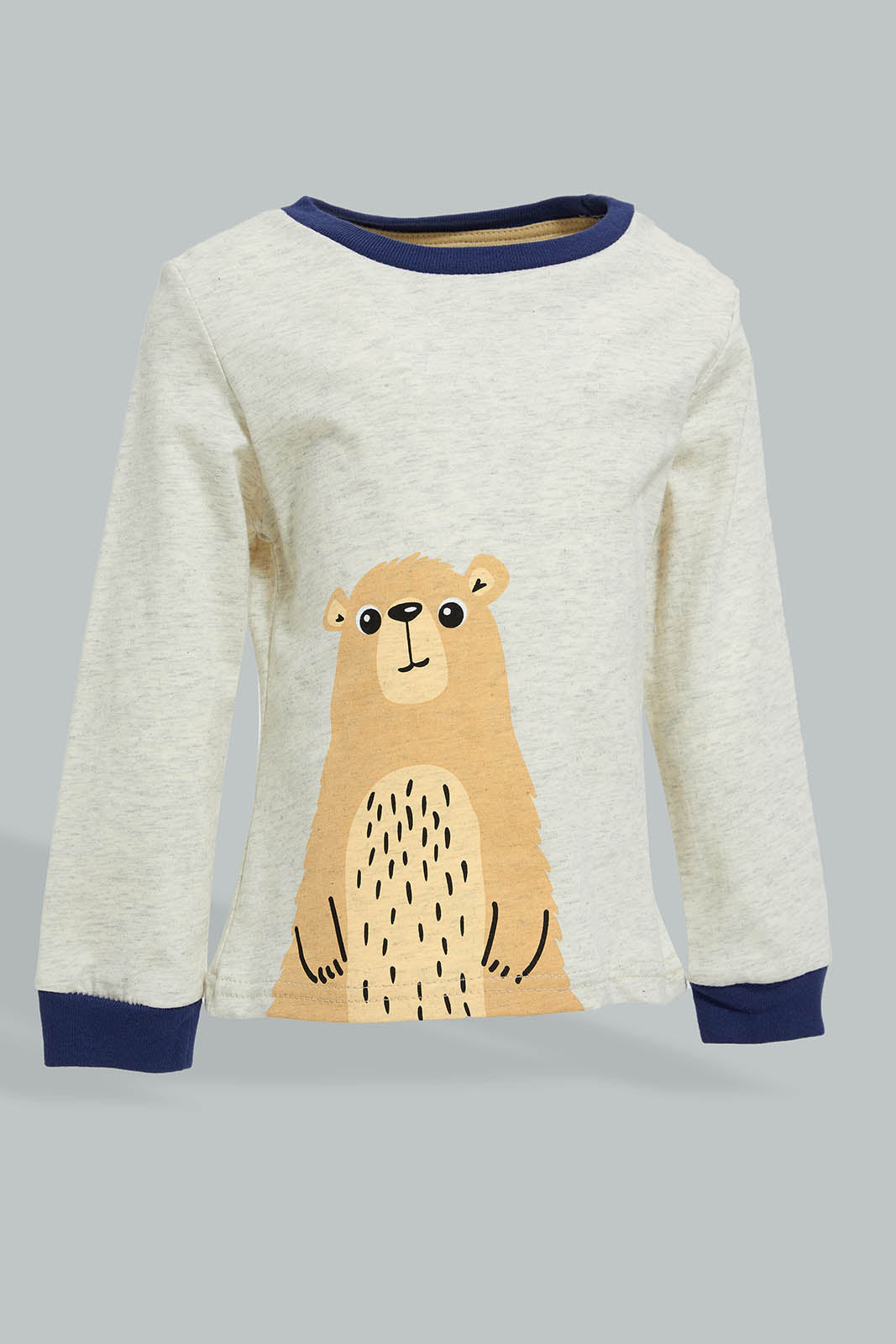Redtag-Ecru-Tshirt-With-Woven-Pajama-Pj-Set-(2-Pack)-Colour:Ecru,-Filter:Infant-Boys-(3-to-24-Mths),-Infant-Boys-Pyjama-Sets,-New-In,-New-In-INB,-Non-Sale,-Section:Kidswear,-W21B-Infant-Boys-3 to 24 Months