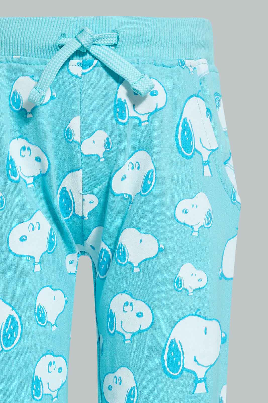 Redtag-Blue-Snoopy-Printed-Active-Pant-Joggers-Infant-Boys-3 to 24 Months
