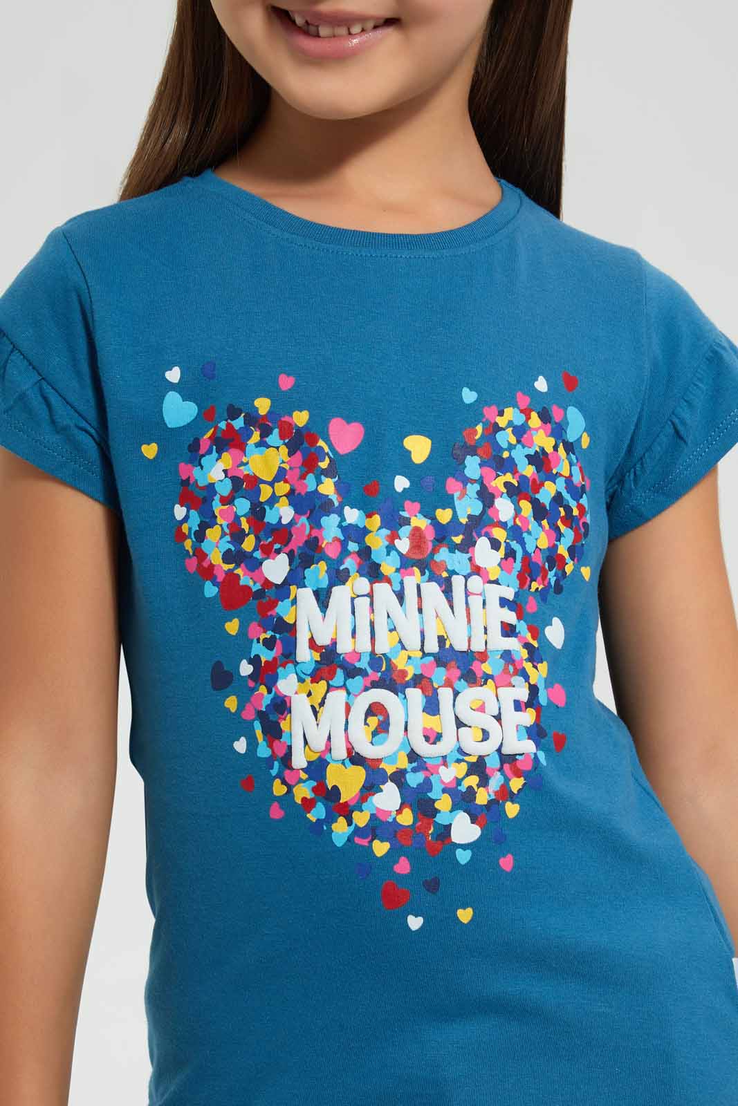 Redtag-Navy-Minnie-Mouse-Tee-Blouses-Girls-2 to 8 Years