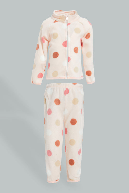 Redtag-Ing-Pink-Fleece-Printed-Jogsuit-Jog-Sets-Infant-Girls-3 to 24 Months