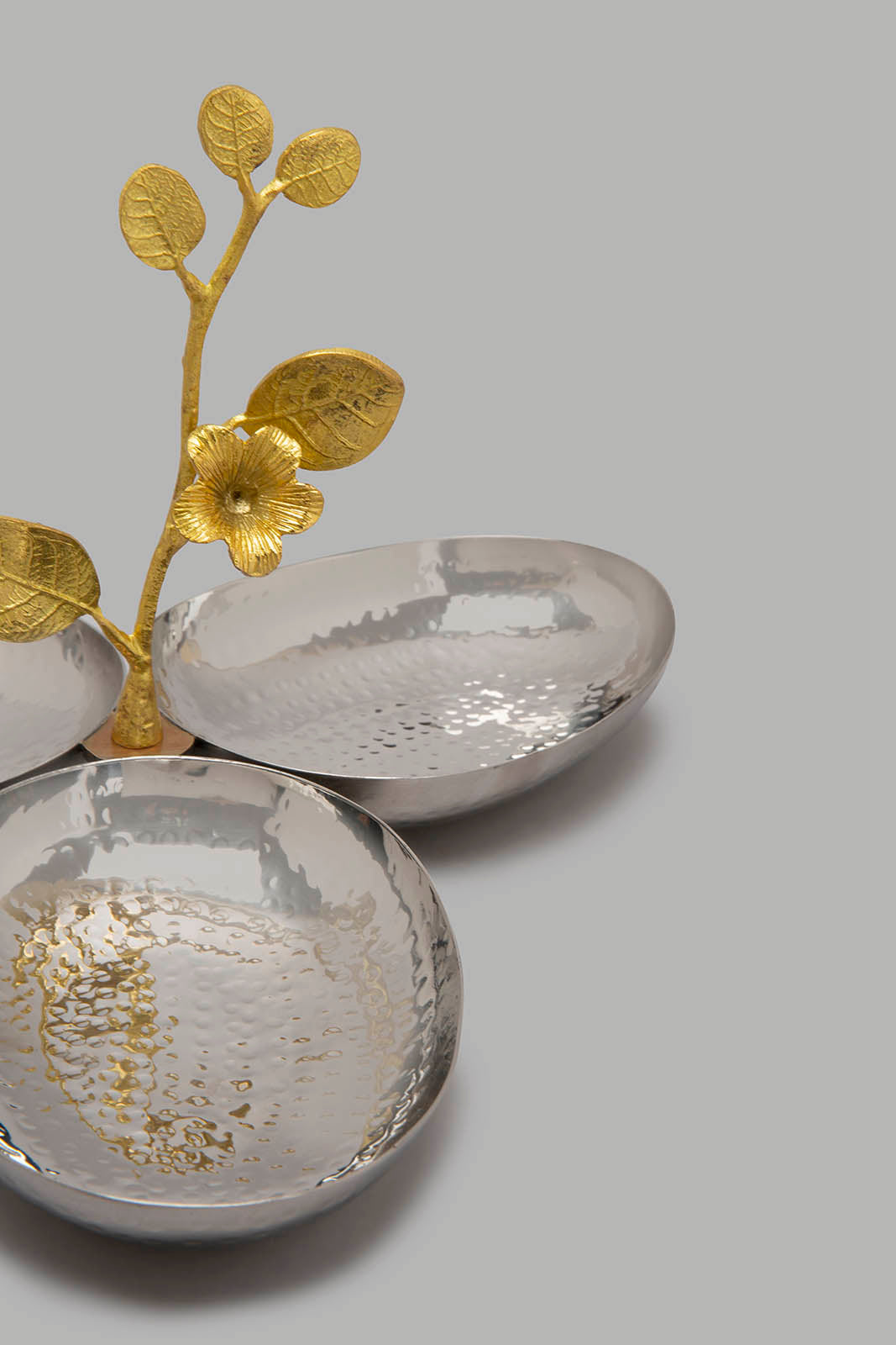 Redtag-Silver-Hammered-Three-Section-Oval-Dish-Serving-Dish-Home-Dining-