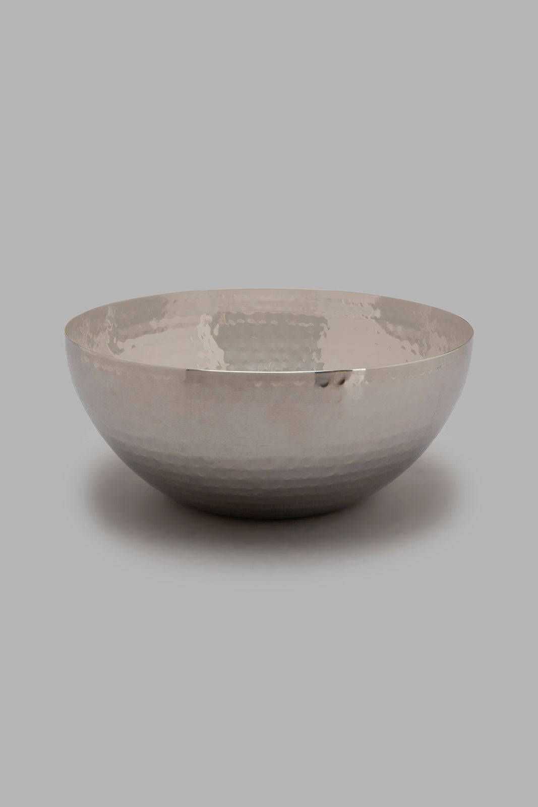 Redtag-Silver-Hammered-Bowl-With-Stand-Serving-Bowls-Home-Dining-