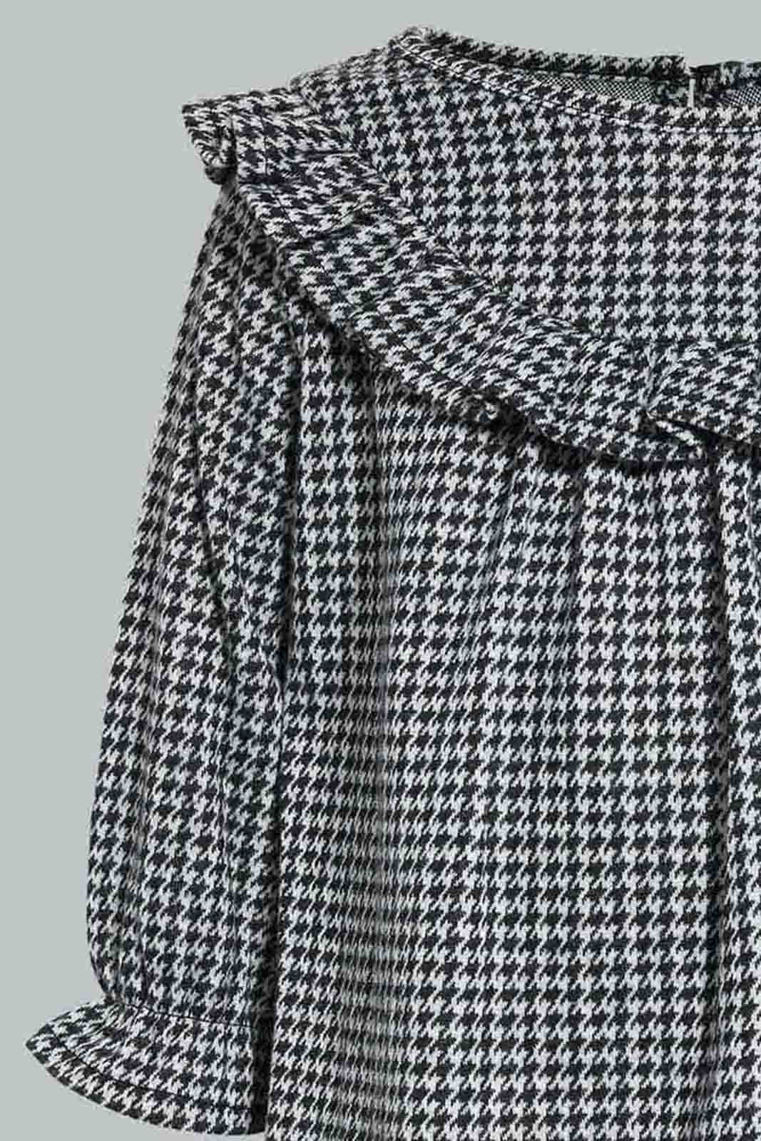 Redtag-Ing-Frilled-Houndstooth-Dress-Dresses-Infant-Girls-3 to 24 Months