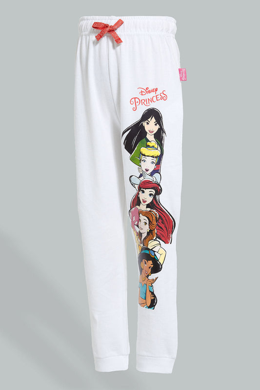 Redtag-White-Princess-Track-Joggers-Girls-2 to 8 Years