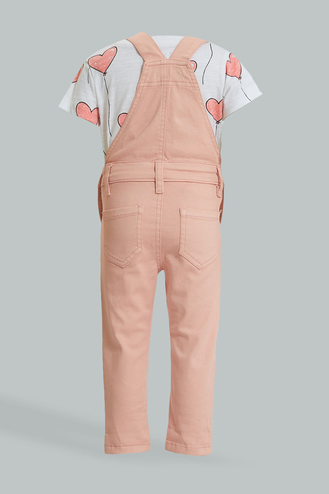 Pink Solid Jumpsuit With T-Shirt (2 Piece)