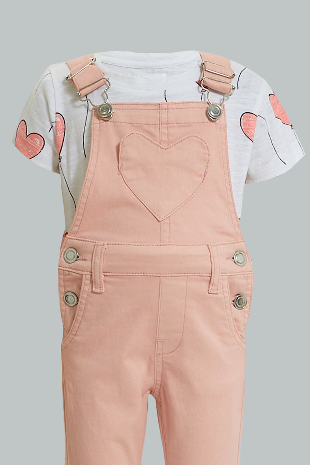 Pink Solid Jumpsuit With T-Shirt (2 Piece)