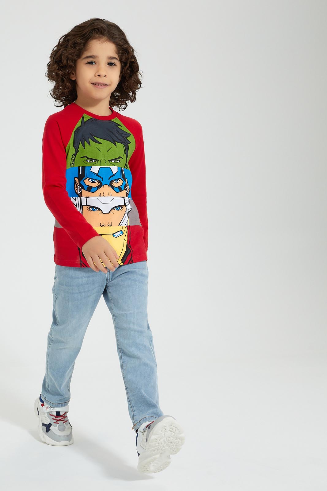 Redtag-Red-Avengers-Long-Sleeve-T-Shirt-Boys-T-Shirts,-Character,-Colour:Red,-Filter:Boys-(2-to-8-Yrs),-New-In,-New-In-BOY,-Non-Sale,-Section:Kidswear,-TBL,-W21B-Boys-2 to 8 Years