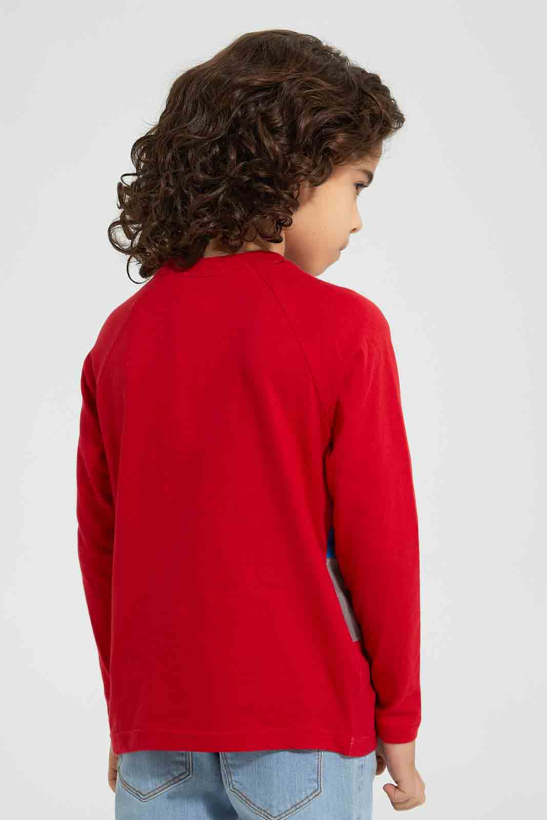 Redtag-Red-Avengers-Long-Sleeve-T-Shirt-Boys-T-Shirts,-Character,-Colour:Red,-Filter:Boys-(2-to-8-Yrs),-New-In,-New-In-BOY,-Non-Sale,-Section:Kidswear,-TBL,-W21B-Boys-2 to 8 Years