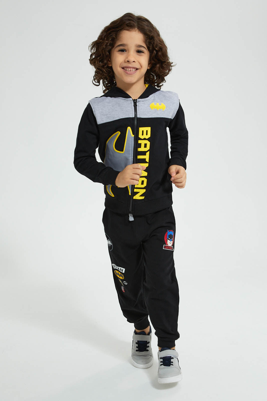 Redtag-Black-Batman-Zip-Through-Hooded-Sweatshirt-Boys-Sweatshirts,-Character,-Colour:Black,-Filter:Boys-(2-to-8-Yrs),-New-In,-New-In-BOY,-Non-Sale,-Section:Kidswear,-TBL,-W21B-Boys-2 to 8 Years