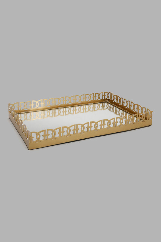 Redtag-Gold-Rectangle-Decorative-Metal-Mirror-Tray-Colour:Gold,-Filter:Home-Decor,-HMW-HOM-Bath-Ensembles,-New-In,-New-In-HMW-HOM,-Non-Sale,-Section:Homewares,-W21B-Home-Decor-