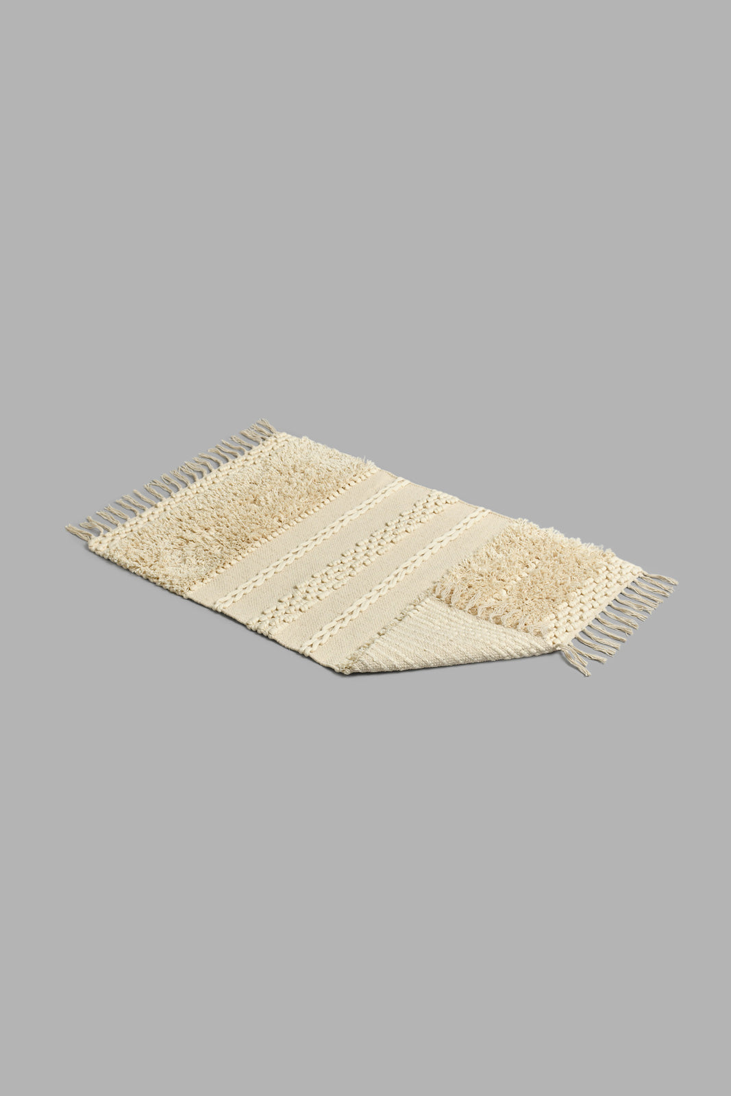 Redtag-Off-White-Fringe-Dhurrie-Dhurrie-Home-Decor-