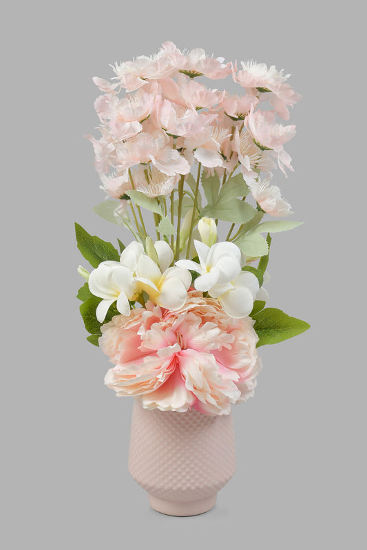 Redtag-Pink-Artificial-Peony-Flowers-in-Ceramic-Vase-Colour:Pink,-Filter:Home-Decor,-HMW-HOM-Plants-&-Flowers,-HOM-HOME-SPUN-2,-New-In,-New-In-HMW-HOM,-Non-Sale,-Section:Homewares,-W21B-Home-Decor-
