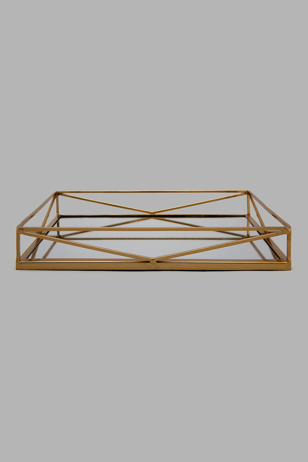 Redtag-Gold-Metal-Mirrored-Square-Tray-Colour:Gold,-Filter:Home-Decor,-HMW-HOM-Bath-Ensembles,-HOM-PAST-MODERN-3/15,-New-In,-New-In-HMW-HOM,-Non-Sale,-Section:Homewares,-W21B-Home-Decor-0
