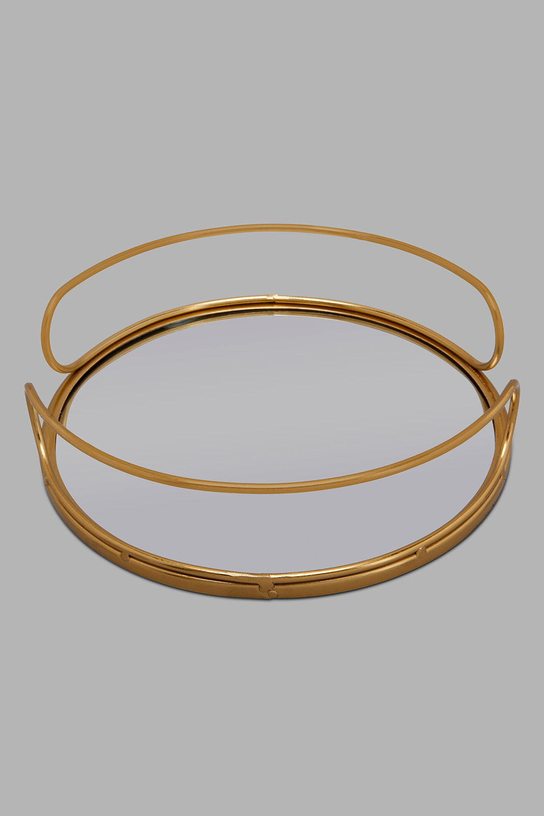 Redtag-Gold-Metal-Mirrored-Round-Tray-Colour:Gold,-Filter:Home-Decor,-HMW-HOM-Bath-Ensembles,-HOM-PAST-MODERN-2/18,-New-In,-New-In-HMW-HOM,-Non-Sale,-Section:Homewares,-W21B-Home-Decor-0