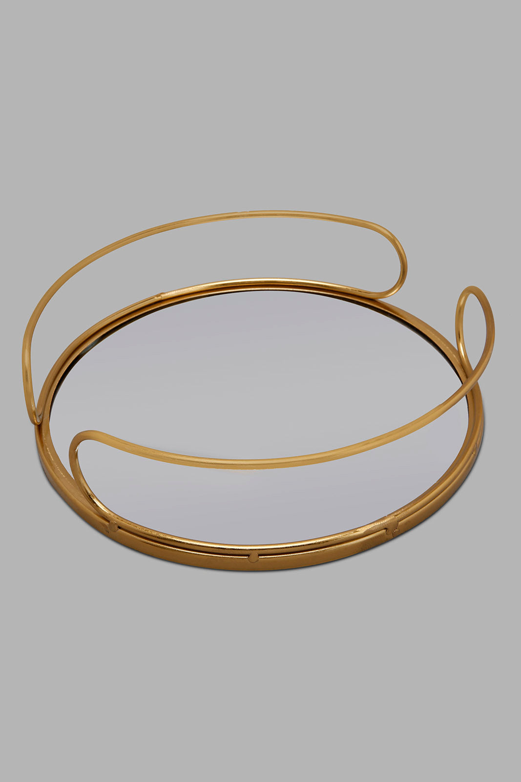 Redtag-Gold-Metal-Mirrored-Round-Tray-Colour:Gold,-Filter:Home-Decor,-HMW-HOM-Bath-Ensembles,-HOM-PAST-MODERN-2/18,-New-In,-New-In-HMW-HOM,-Non-Sale,-Section:Homewares,-W21B-Home-Decor-0