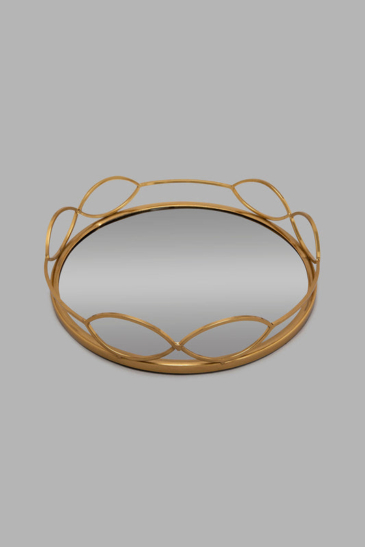 Redtag-Gold-Metal-Mirrored-Round-Tray-Trays-Home-Decor-