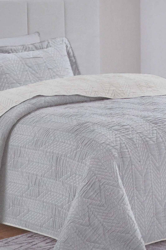 Redtag-Grey/Beige-Geometric-2-Piece-Bedspread-Set-
(Single-Size)-BED-PHANTASMAGORIA-2,-Colour:Grey,-Filter:Home-Bedroom,-HMW-BED-Bedspreads,-New-In,-New-In-HMW-BED,-Non-Sale,-Section:Homewares,-W21B-Home-Bedroom-
