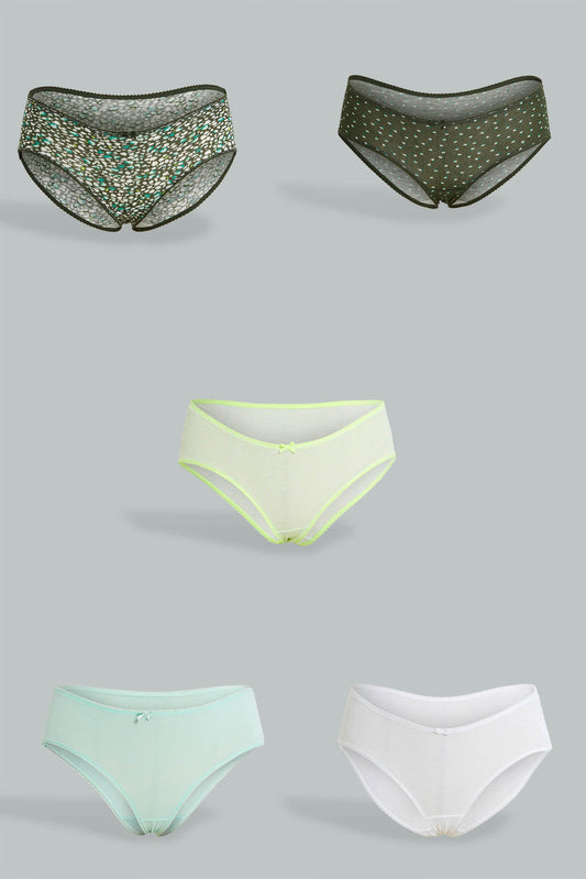 Redtag-Assorted-Print-/-Plain-Boyleg-Brief-(5-Pack)-Briefs-Boyleg-Women's-
