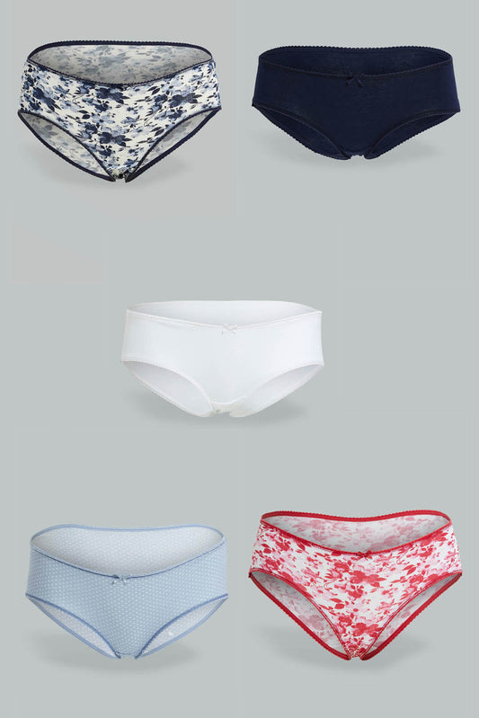 Redtag-Assorted-Print-/-Plain-Boyleg-Brief-(5-Pack)-Briefs-Boyleg-Women's-