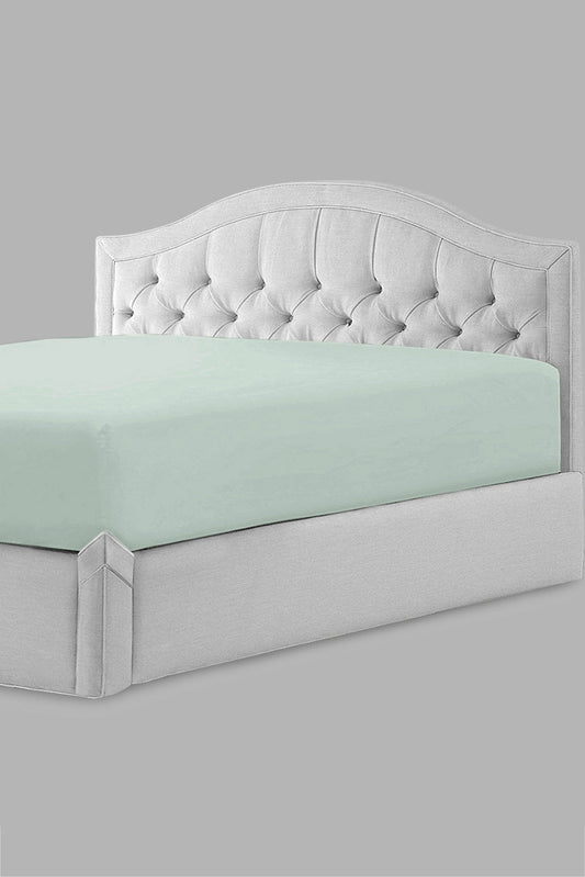 Redtag-Teal-Cotton-Fitted-Sheet-(Double-Size)-Fitted-Sheets-Home-Bedroom-